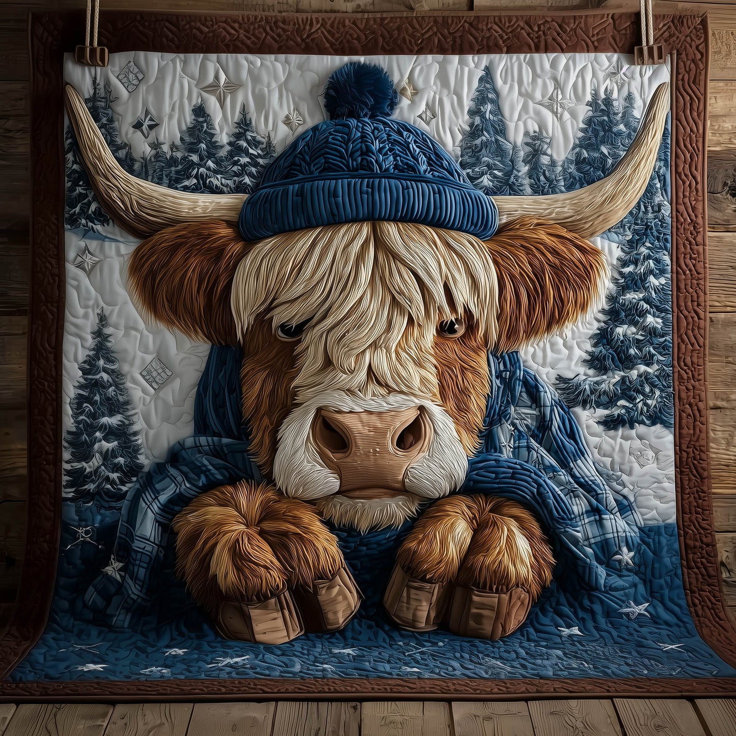Yuletide Highland Cow Quilted Blanket GFTONT5220