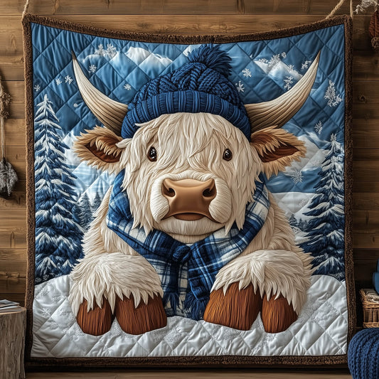 Yuletide Highland Cow Quilted Blanket GFTONT5221