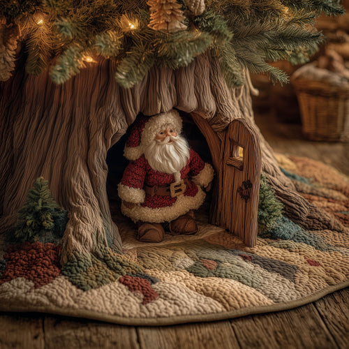 Knock Knock Santa Quilted Tree Skirt GFTONT5224