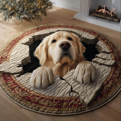 Holiday Retriever Quilted Round Mat GFTONT5229