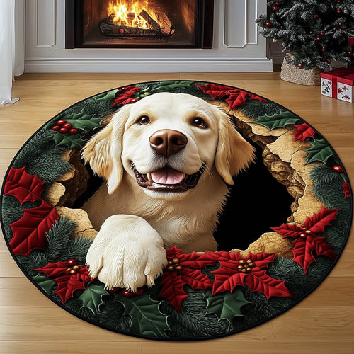 Holiday Retriever Quilted Round Mat GFTONT5230