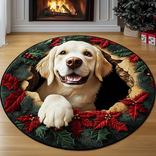 Holiday Retriever Quilted Round Mat GFTONT5230