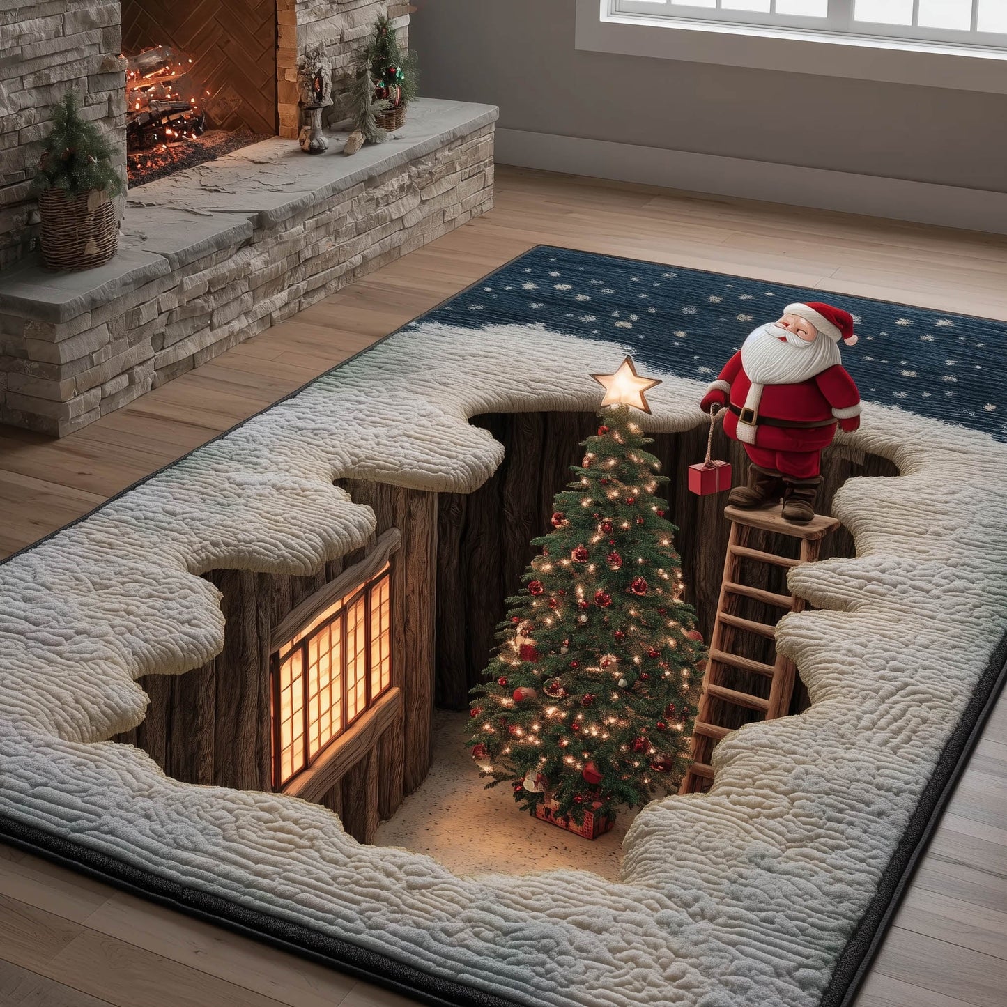 Festive Santa Area Rug GFTONT5235