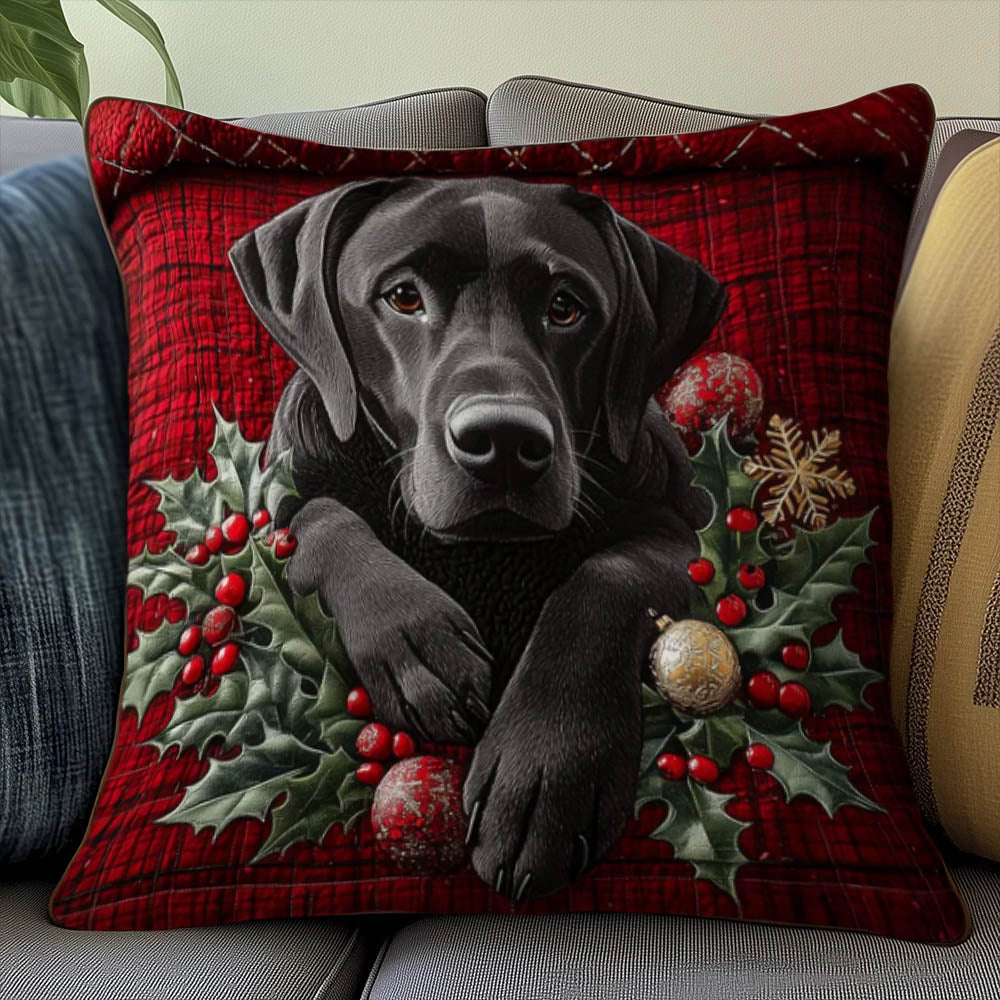 Festive Labrador Quilted Pillow Case GFTONT5239