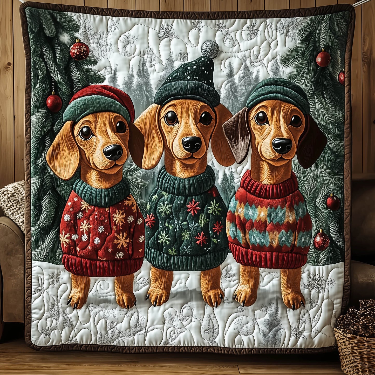Dachshund Gang Quilted Blanket GFTONT5254