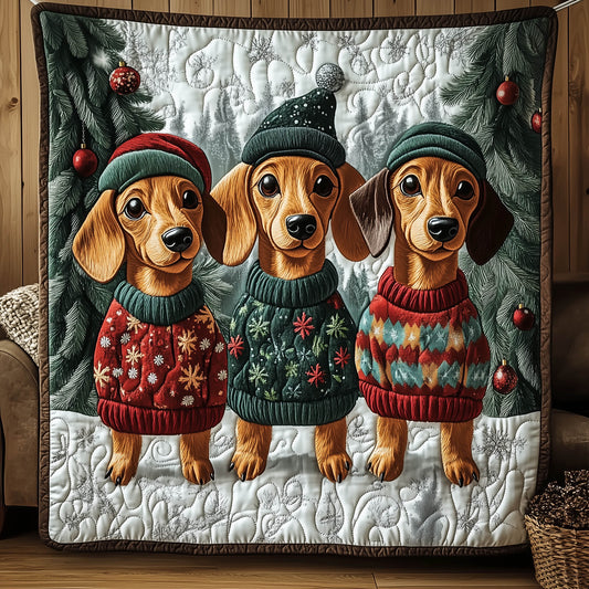 Dachshund Gang Quilted Blanket GFTONT5254