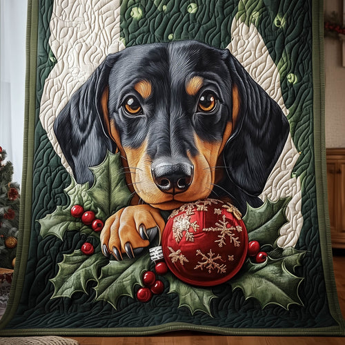 Festive Dachshund Quilted Blanket GFTONT5255