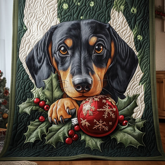 Festive Dachshund Quilted Blanket GFTONT5255