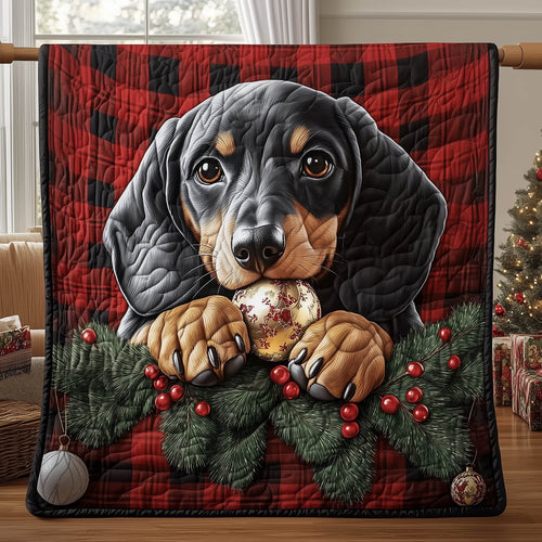 Festive Dachshund Quilted Blanket GFTONT5256
