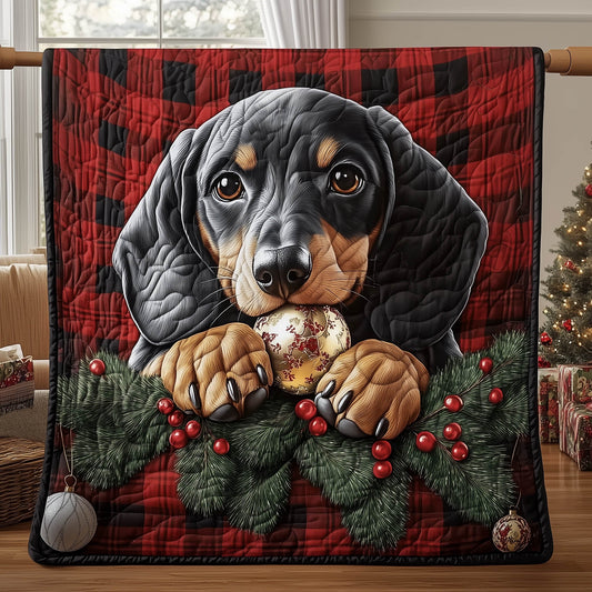 Festive Dachshund Quilted Blanket GFTONT5256