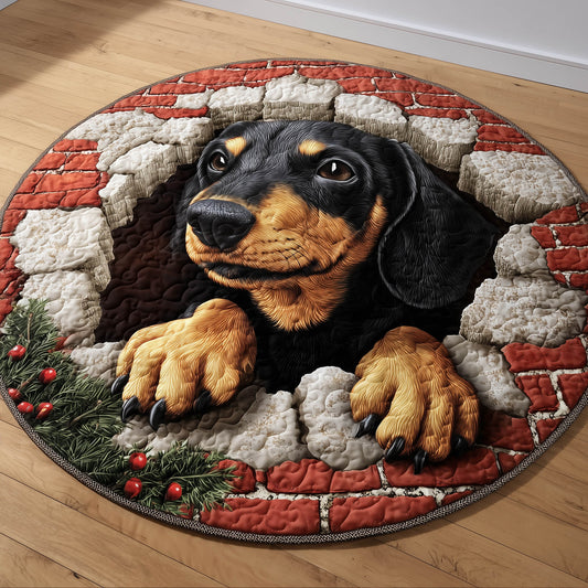 Wiener Holiday Quilted Round Mat GFTONT5258