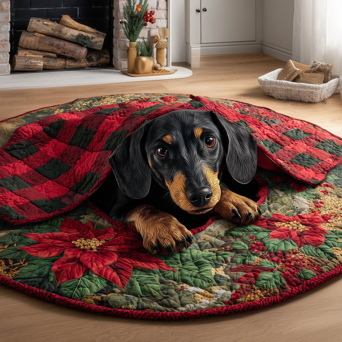 Wiener Holiday Quilted Round Mat GFTONT5259