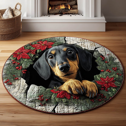 Sausage Puppy Quilted Round Mat GFTONT5260