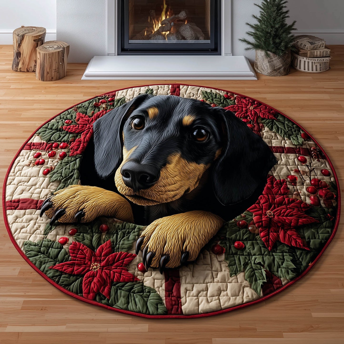 Sausage Puppy Quilted Round Mat GFTONT5261