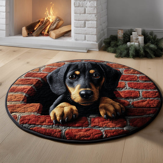Sausage Puppy Quilted Round Mat GFTONT5262