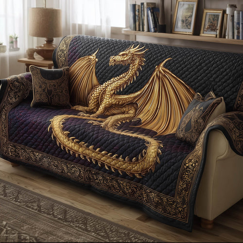 Majestic Dragon Quilted Sofa Cover GFTONT5263