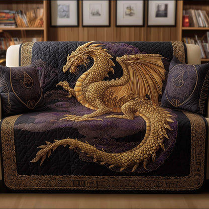 Majestic Dragon Quilted Sofa Cover GFTONT5264