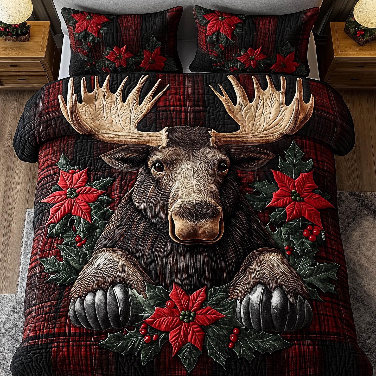 Moose Holiday Duvet Cover Set GFTONT5271