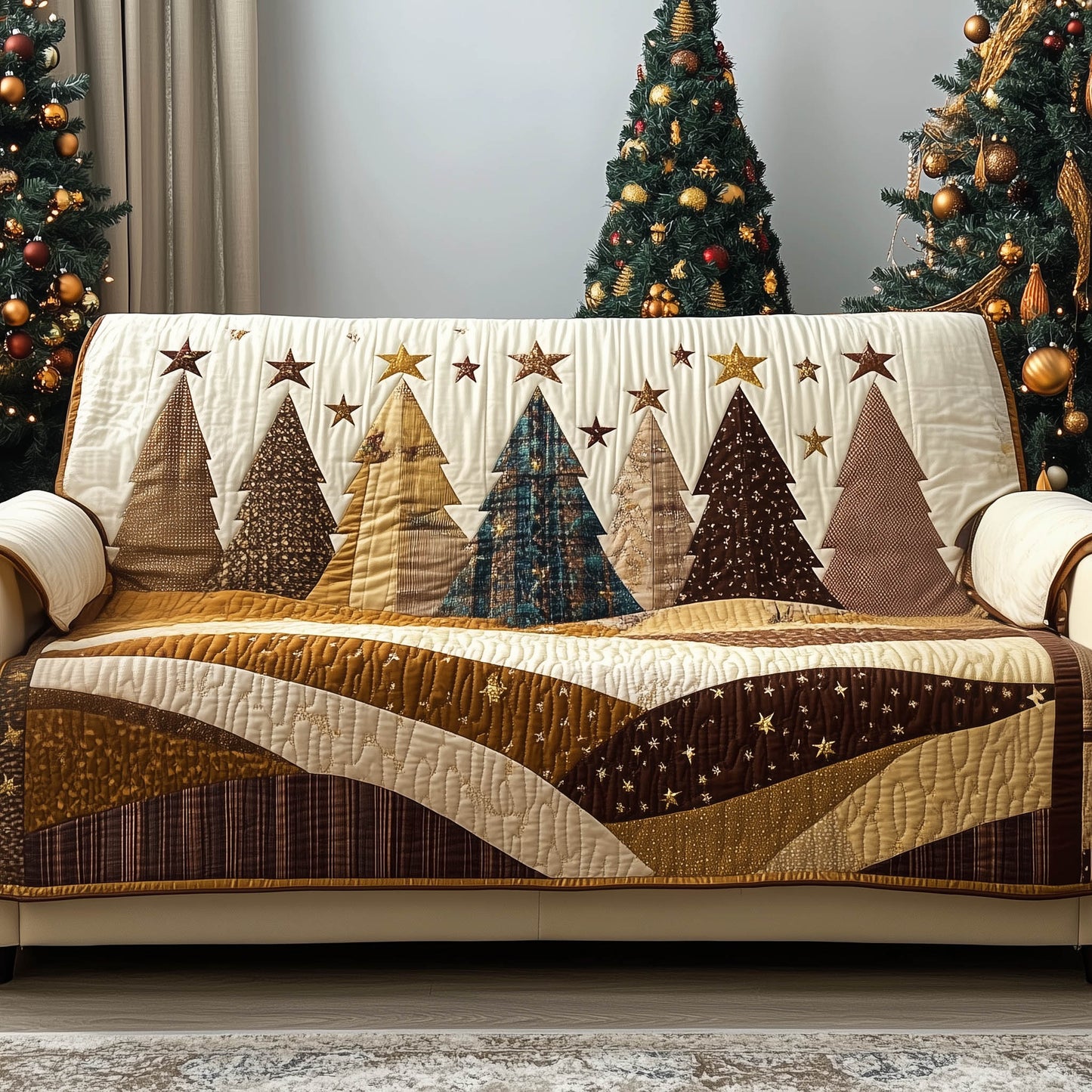 Gorgeous Evergreen Quilted Sofa Cover GFTONT5277