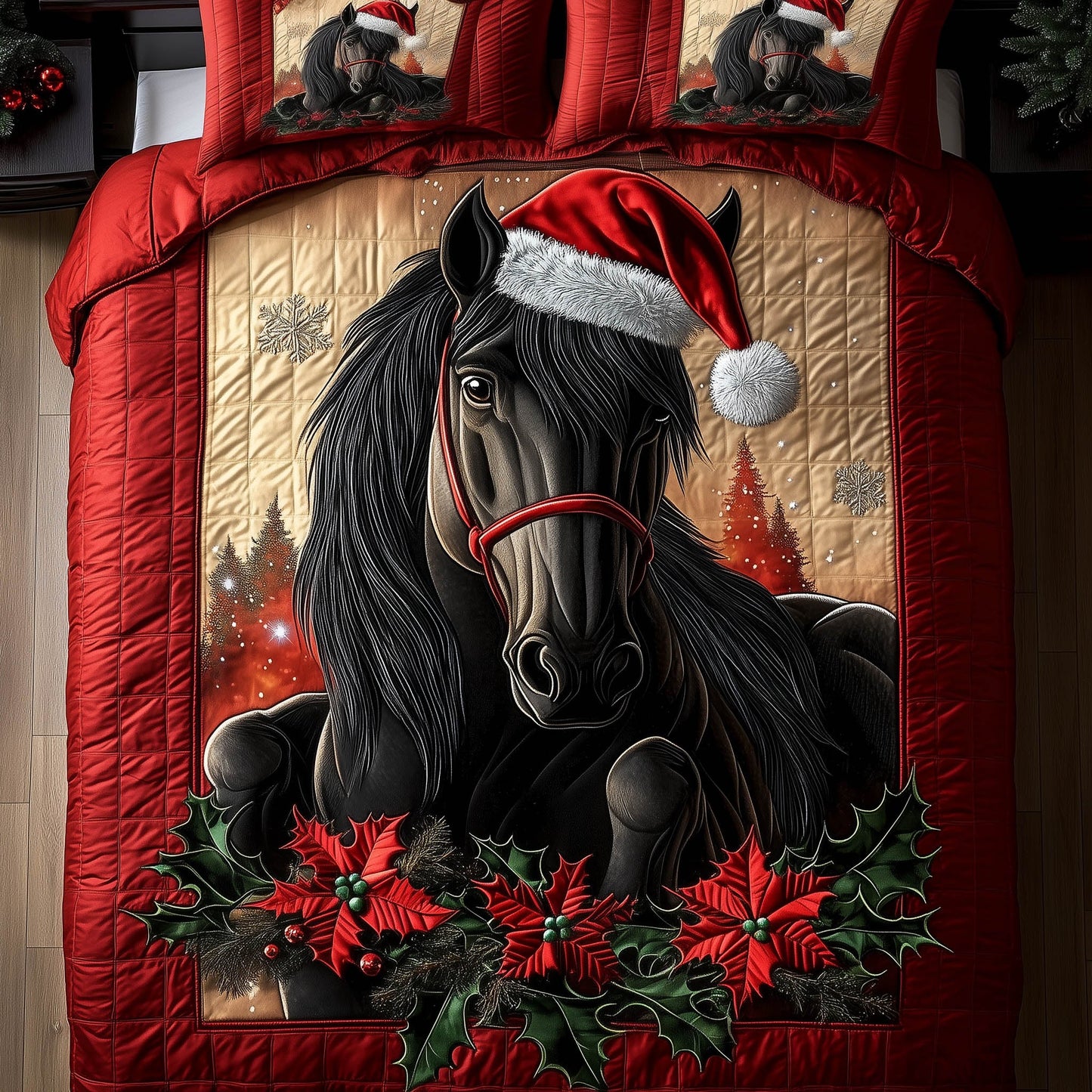 Festive Dark Horse Duvet Cover Set GFTONT5291