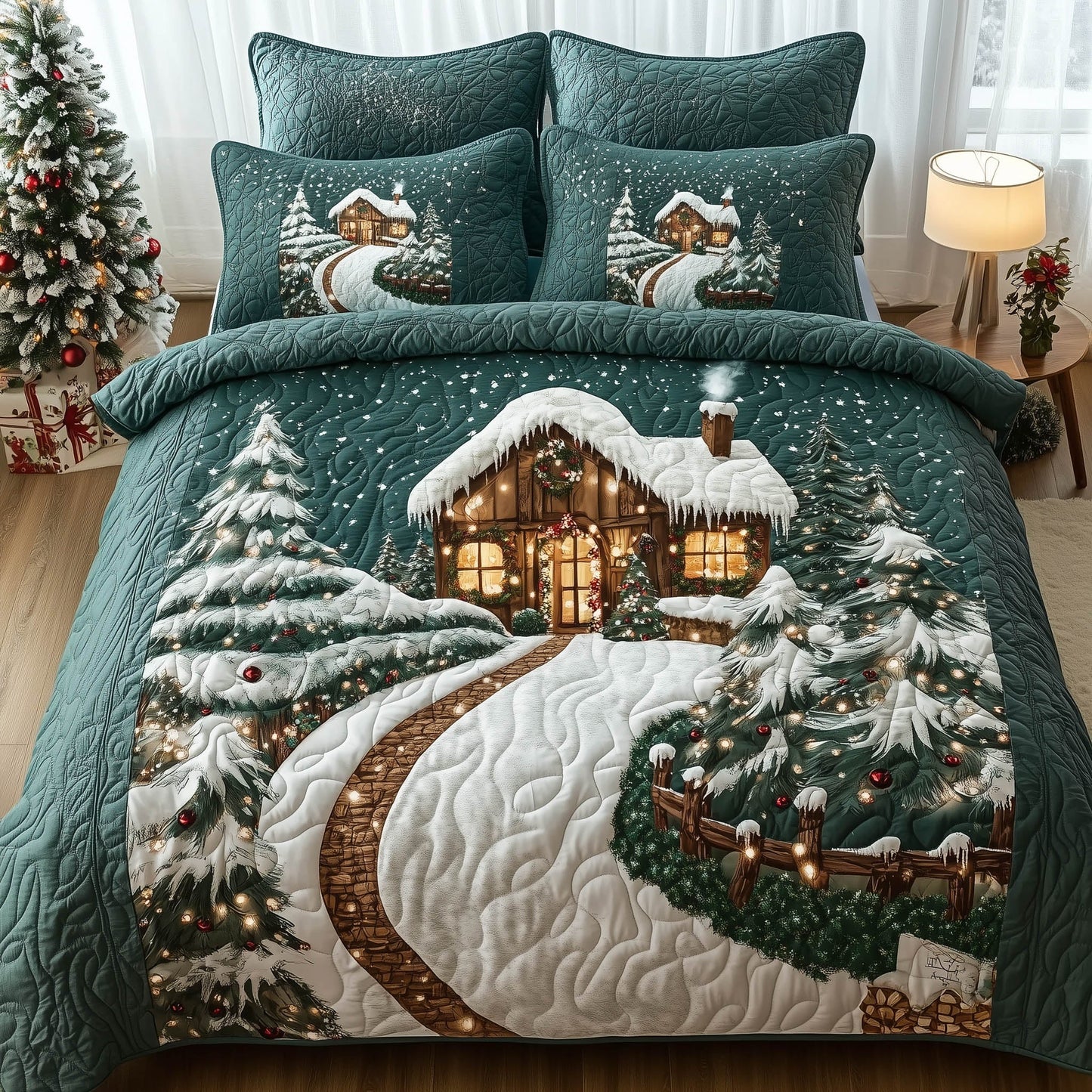 Christmas Cabin Duvet Cover Set GFTONT5295