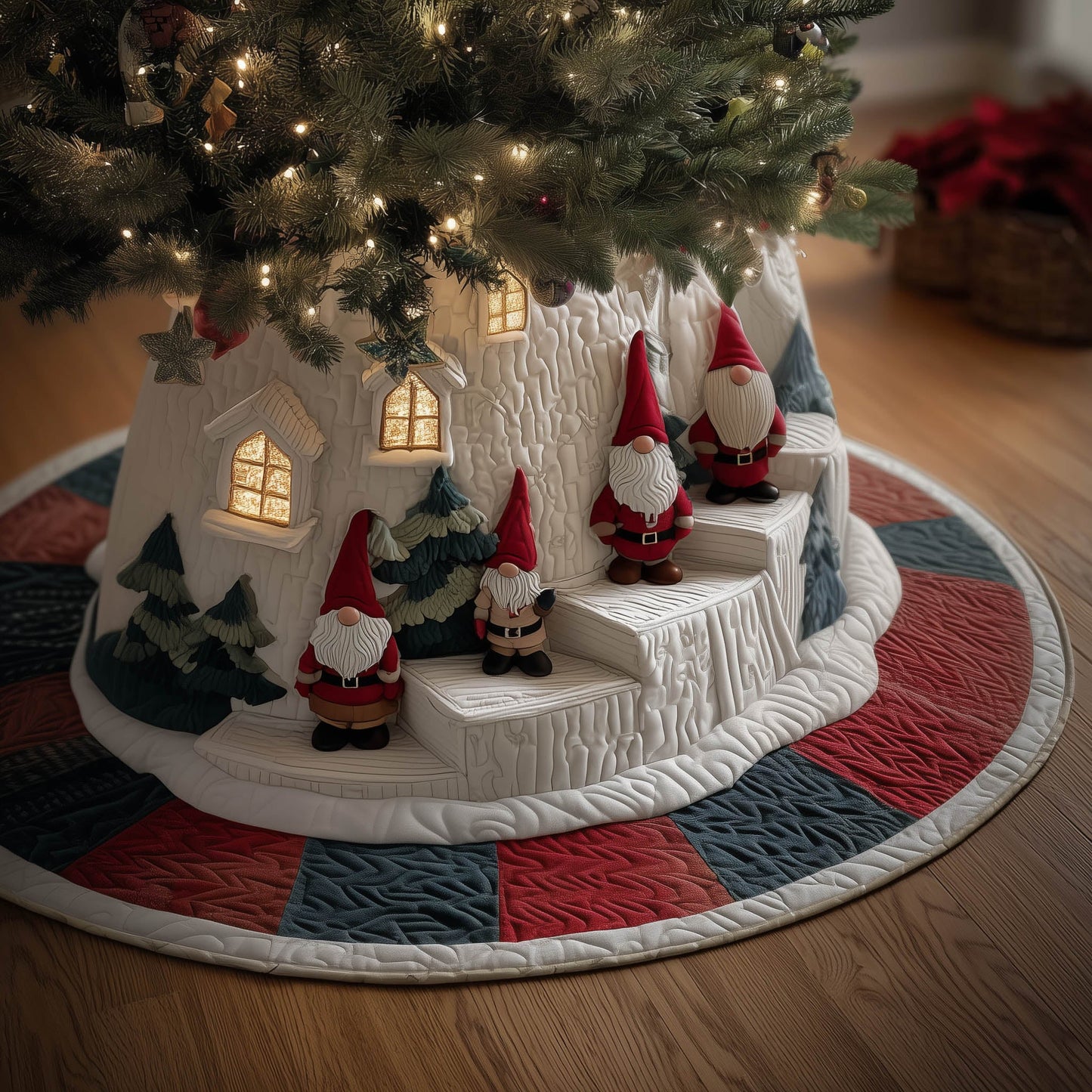 Joyful Gnome Quilted Tree Skirt GFTONT5302