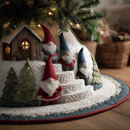 Happy Gnome Quilted Tree Skirt GFTONT5303