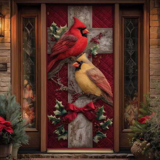 Festive Cardinal Quilted Door Cover GFTONT5306