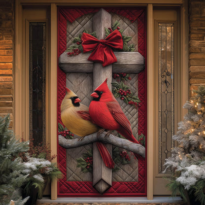 Festive Cardinal Quilted Door Cover GFTONT5307