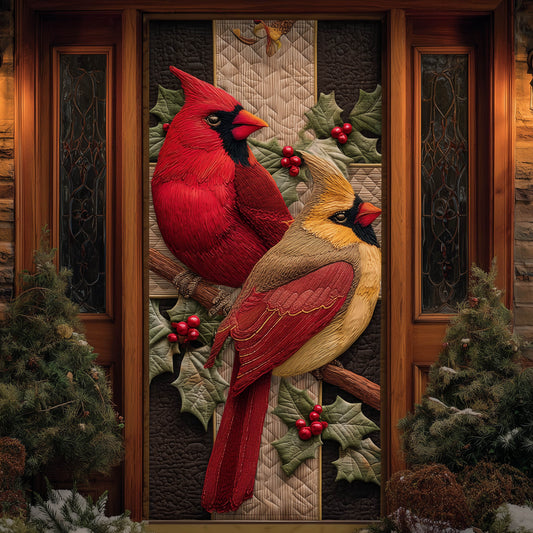 Festive Cardinal Quilted Door Cover GFTONT5308