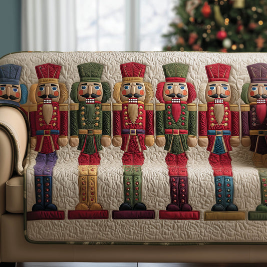 Festive Nutcrackers Quilted Sofa Cover GFTONT5312