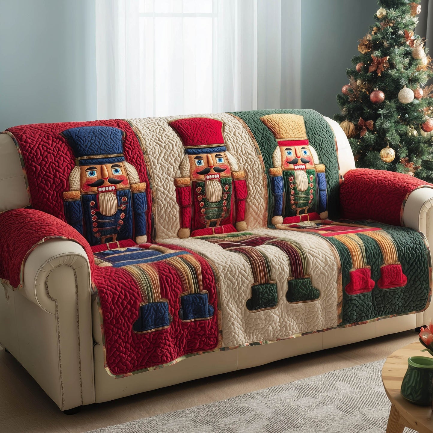 Nutcracker Soldiers Quilted Sofa Cover GFTONT5314