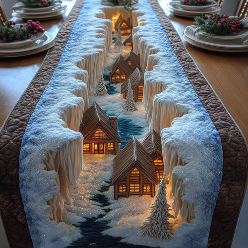 Winter Village Quilted Table Runner GFTONT5339