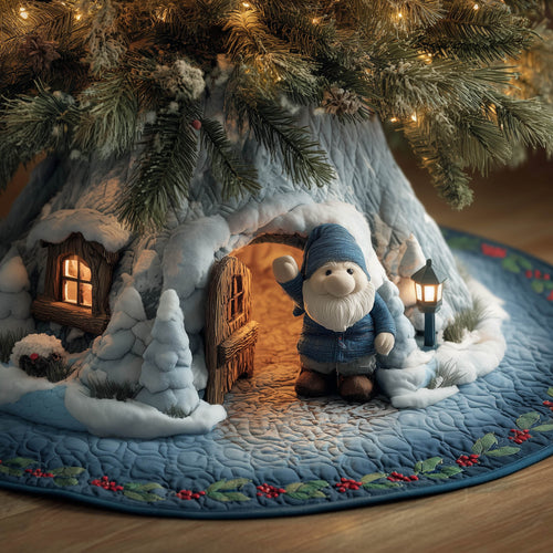 Yuletide Gnome Quilted Tree Skirt GFTONT5366