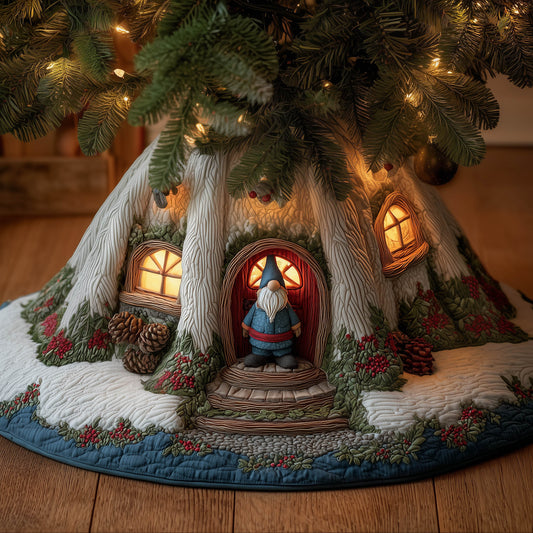 Yuletide Gnome Quilted Tree Skirt GFTONT5367