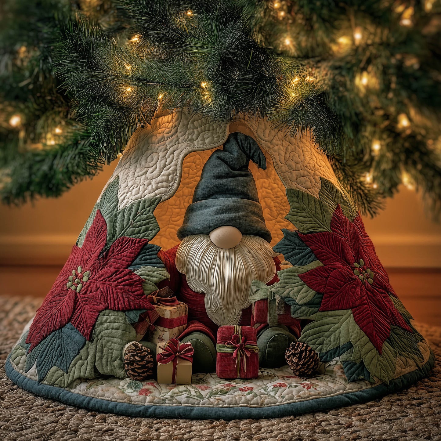 Winter Gnome Quilted Tree Skirt GFTONT5369