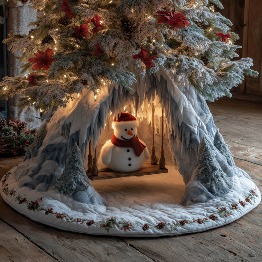 Joyful Snowman Quilted Tree Skirt GFTONT5371