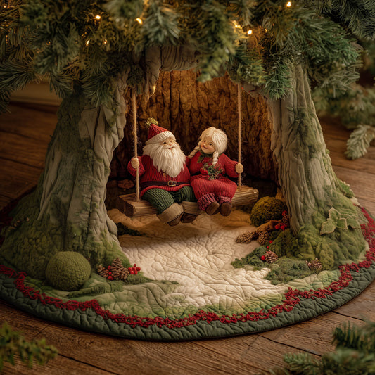 Joyful Santa Quilted Tree Skirt GFTONT5374