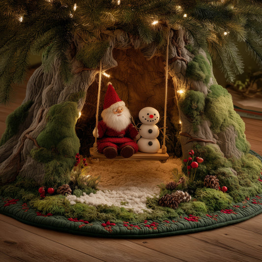 Joyful Santa Quilted Tree Skirt GFTONT5375