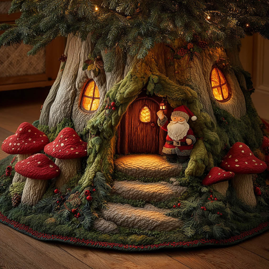 Joyful Santa Quilted Tree Skirt GFTONT5376