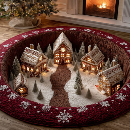 Gingerbread Village Quilted Round Mat GFTONT5379