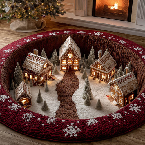 Gingerbread Village Quilted Round Mat GFTONT5379