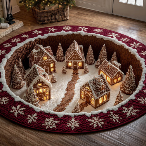 Gingerbread Village Quilted Round Mat GFTONT5380