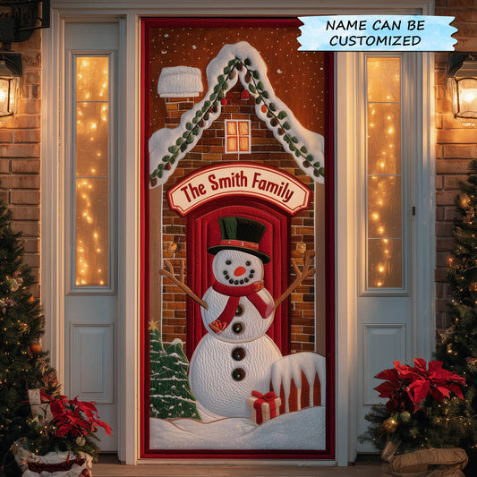 Snowman Welcome Quilted Door Cover QTCUZ GFTONT5387