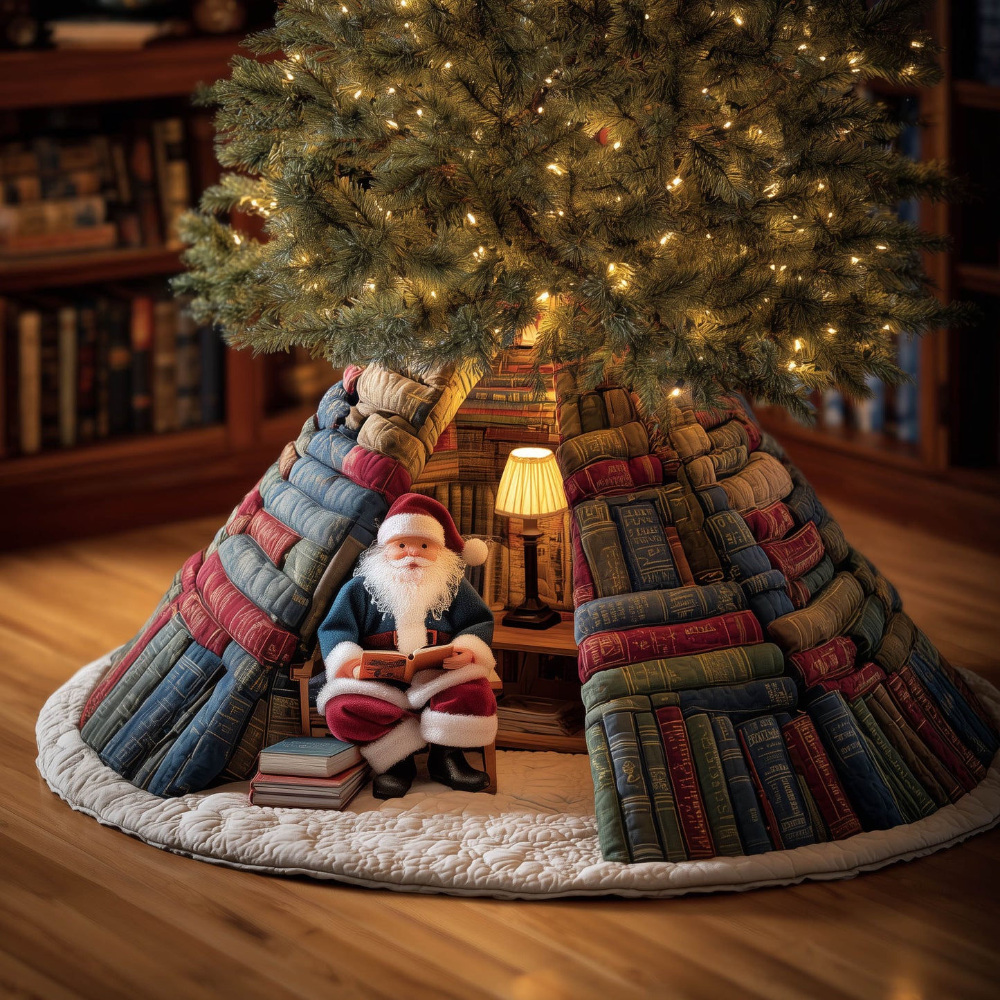 Holiday Bookworm Quilted Tree Skirt GFTONT5396