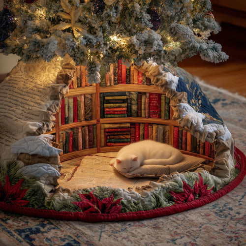 Book Nook Nap Quilted Tree Skirt GFTONT5399