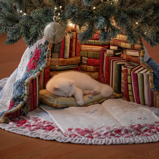 Book Nook Nap Quilted Tree Skirt GFTONT5400