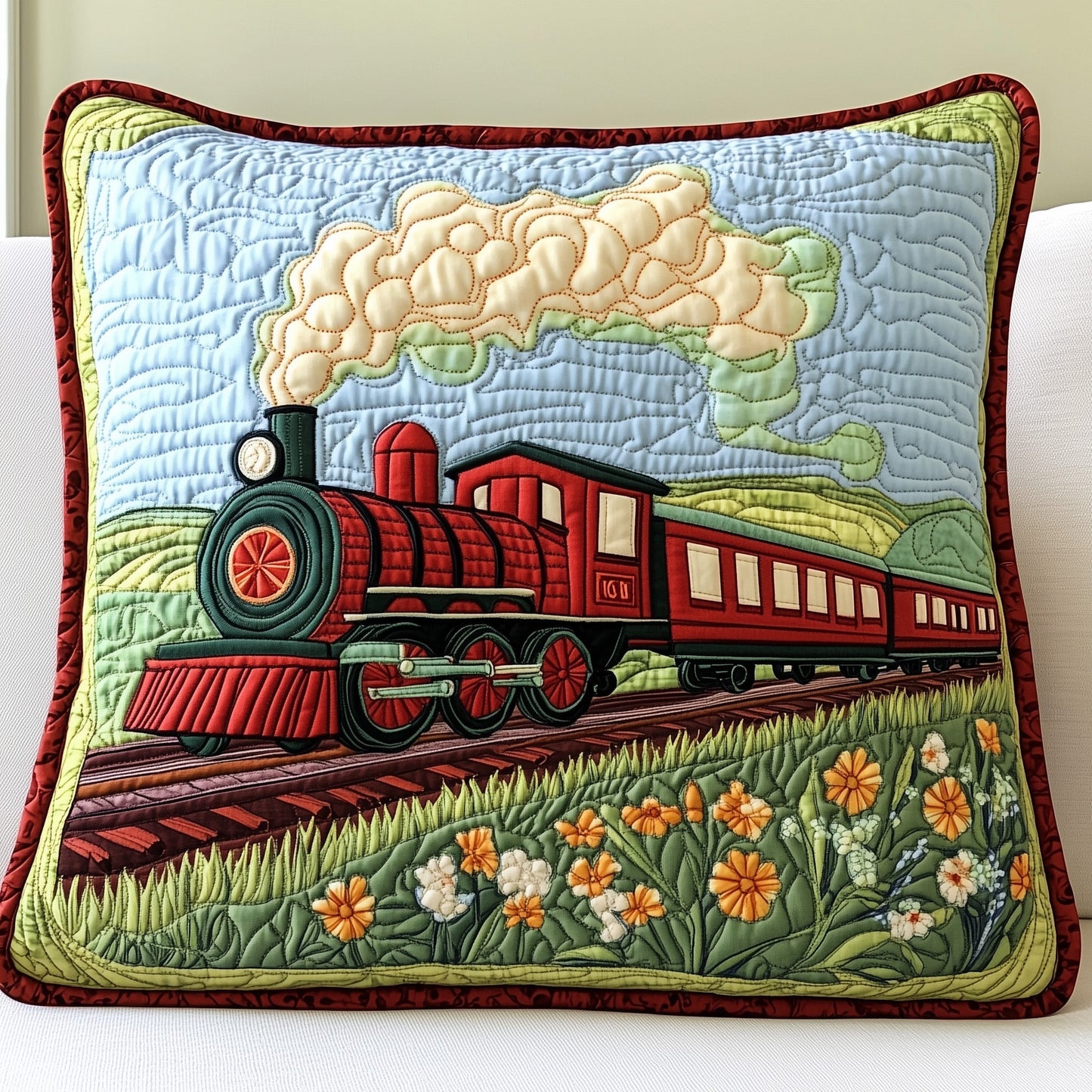 Train Quilted Pillow Case GFTONT542