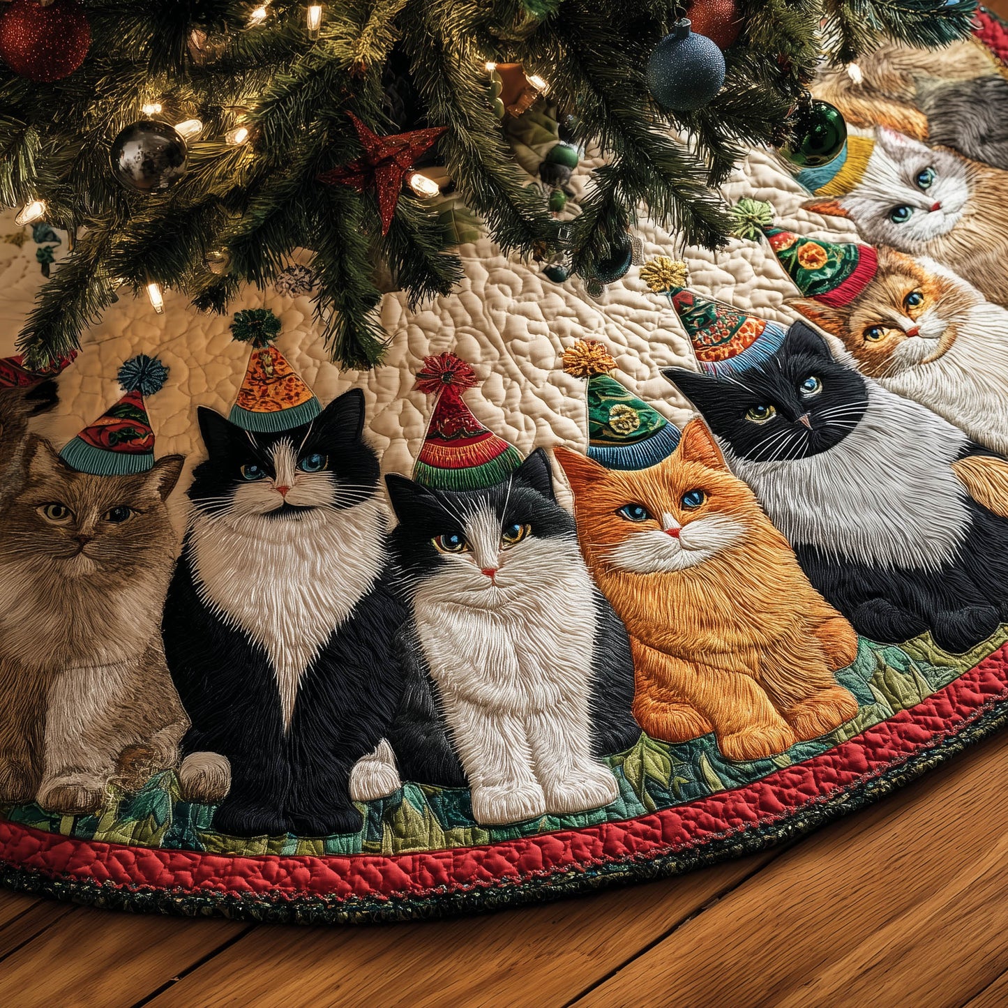 Pawfect Christmas Quilted Tree Skirt GFTONT5452