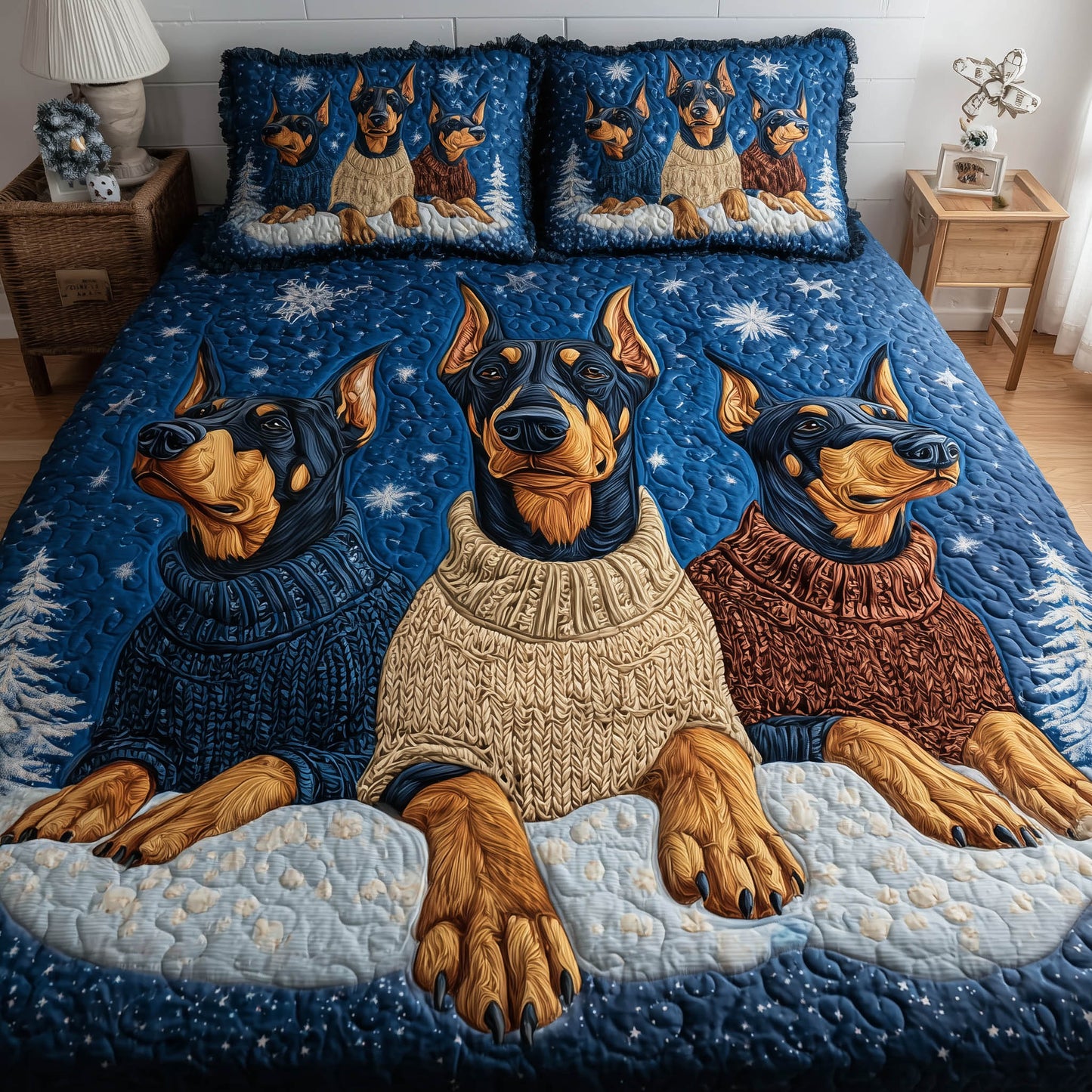 Festive Dobermann Duvet Cover Set GFTONT5472